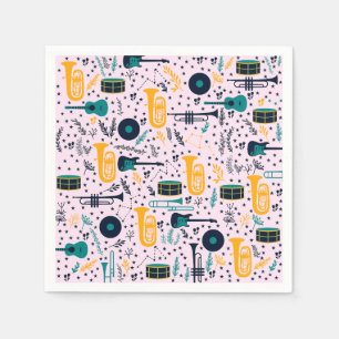 Serviette En Papier Papier de musique Instruments