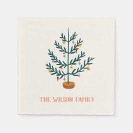 Serviette En Papier Papier de Noël Arbre de joie Napkin