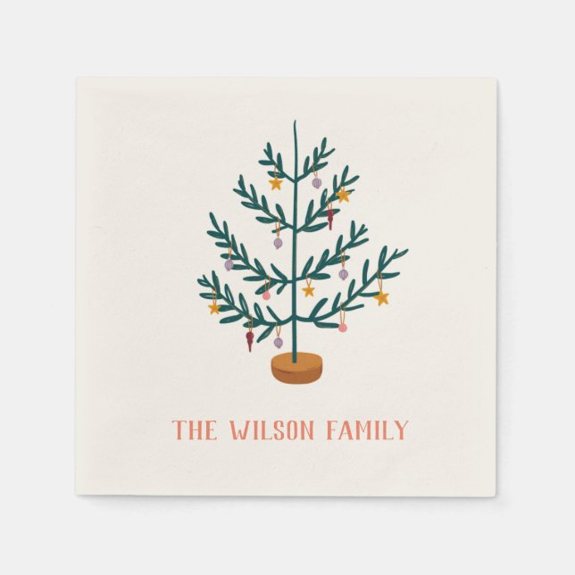 Serviette En Papier Papier de Noël Arbre de joie Napkin (Devant)