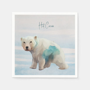 Serviette En Papier Papier de Noël blanc et bleu Polaire