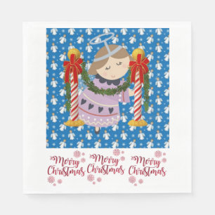 Serviette En Papier Papier de Noël, Joyeux Ange de Noël