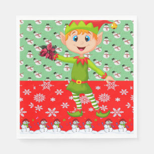 Serviette En Papier Papier de Noël, Joyeux Noël, Elfe