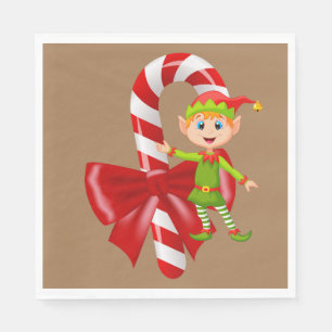 Serviette En Papier Papier de Noël, Joyeux Noël, Elfe