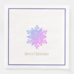Serviette En Papier Papier de Noël Napkins Purples Flocon de neige
