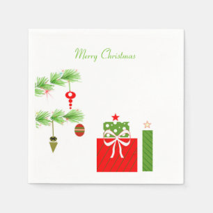 Serviette En Papier Papier de Noël rétro