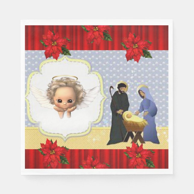 Serviette En Papier Papier de Noël serviettes, Jésus Christ (Devant)