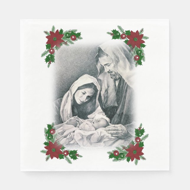 Serviette En Papier Papier de Noël serviettes, Jésus Christ (Devant)
