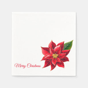 Serviette En Papier Papier de Noël serviettes Red Poinsettia's-Cocktai