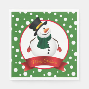 Serviette En Papier Papier de Noël Snowman