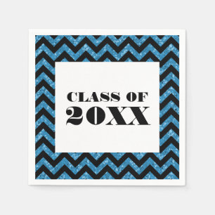 Serviette En Papier Papier de Parties scintillant Chevron bleu Papier 