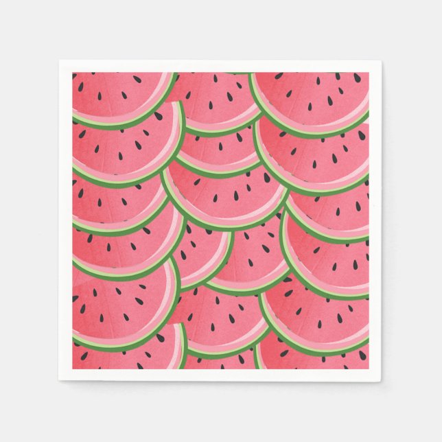 Serviette En Papier Papier de pastèque Napkins Fruit d'été Melon Pique (Devant)