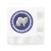 Papier de pièce bleu saule Samoyé Napkin