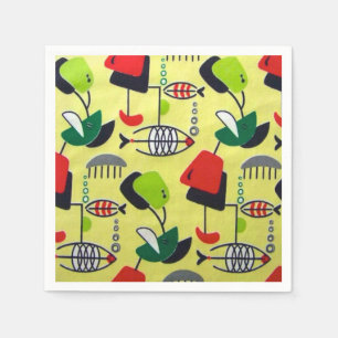 Serviette En Papier Papier de poisson atomique moderne du milieu du si