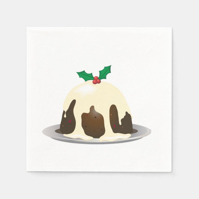 Serviette En Papier Papier de pudding de Noël (Devant)