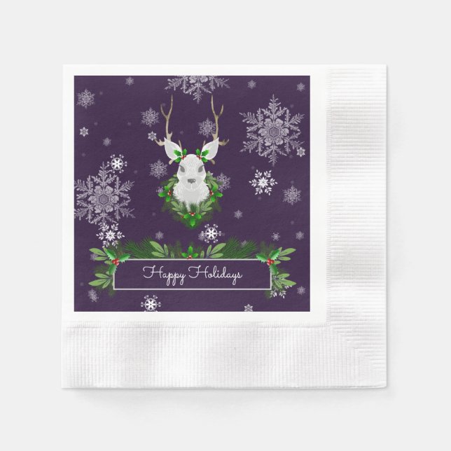 Serviette En Papier Papier de renne pourpre Napkin (Devant)