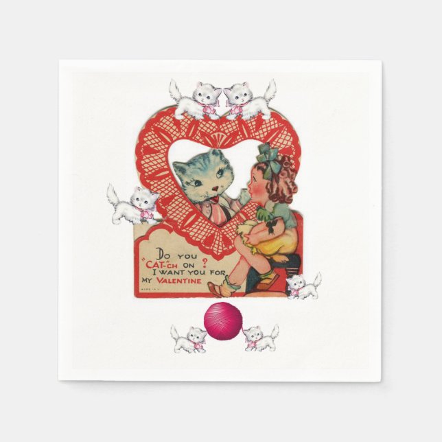 Serviette En Papier Papier de Saint Valentin serviettes (Devant)