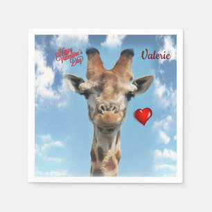 Serviette En Papier Papier de Saint Valentin serviettes Giraffe