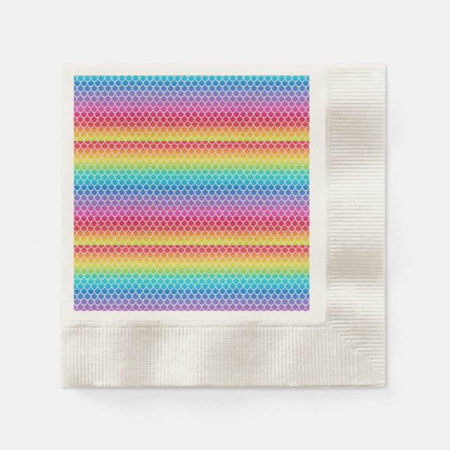 Serviette En Papier Papier de sirène arc-en-ciel (Devant)