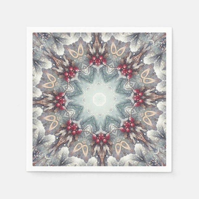 Serviette En Papier Papier de vacances d'hiver Napkin (Devant)