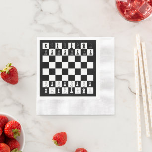 Serviette En Papier Papier d'échecs - Élégant échiquier Des