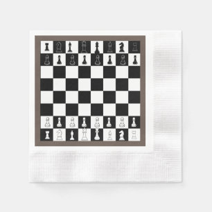 Serviette En Papier Papier d'échecs - Élégant échiquier Des