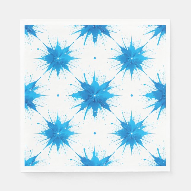 Serviette En Papier Papier d'été serviettes de Carré bleu frais (Devant)