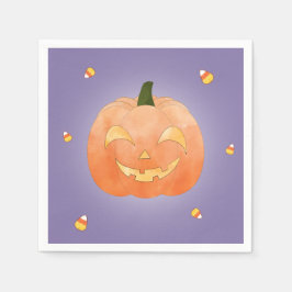 Serviette En Papier Papier d'Halloween Jack-O-Lantern Napkin