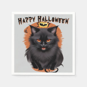 Serviette En Papier Papier d'Halloween Manteau Noir