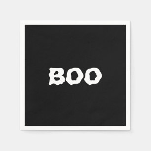 Serviette En Papier Papier d'Halloween noir et blanc éffrayant