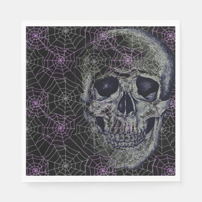 Serviette En Papier Papier d&#x27;Halloween serviettes - Papier à crâne (Devant)