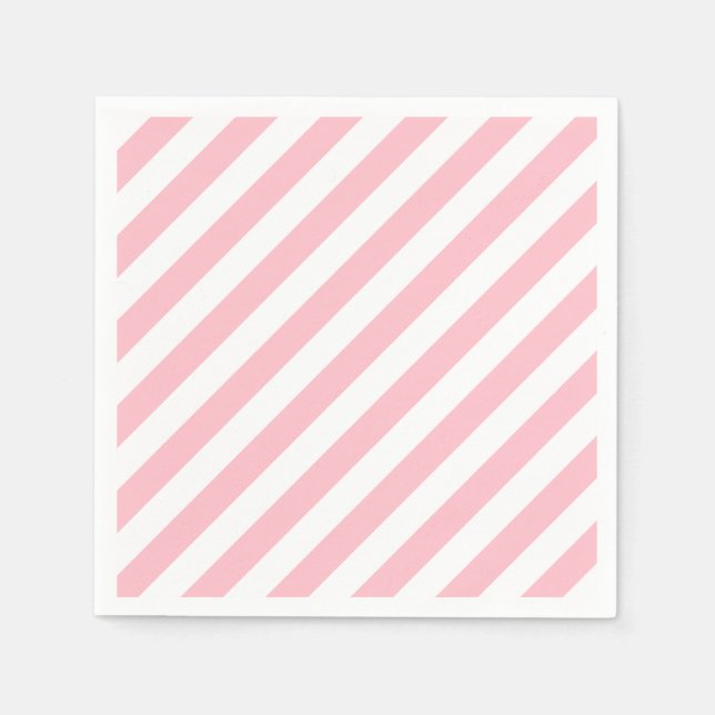 Serviette En Papier Papier diagonal à grandes dimensions rose et blanc (Devant)