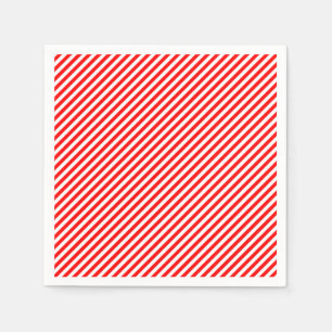 Serviette En Papier Papier diagonale rouge et blanc de petite taille