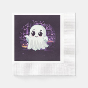 Serviette En Papier Papier d'illustration mignonne Halloween Ghost Nap