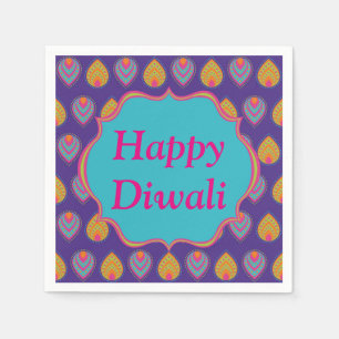 Serviette En Papier Papier Diwali Napkin en Motif indien coloré