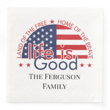 Papier Drapeau Américain Patriotique Napkin