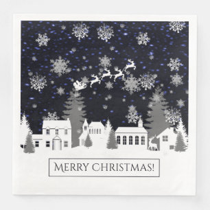 Serviette En Papier Papier du village de Noël Napkin