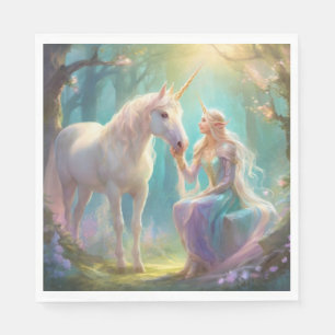 Serviette En Papier Papier Elf Unicorn