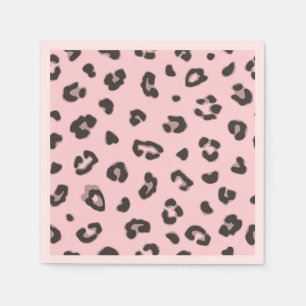 Serviette En Papier Papier Empreinte de léopard contemporain Napkin
