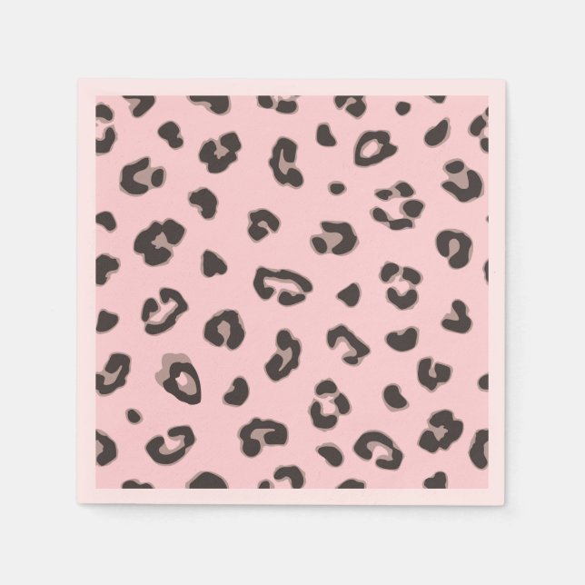 Serviette En Papier Papier Empreinte de léopard contemporain Napkin (Devant)