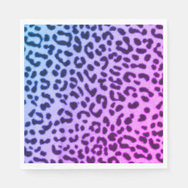 Serviette En Papier Papier Empreinte de léopard Napkin bleu/violet