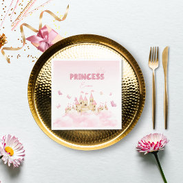 Serviette En Papier Papier Enchantant Rose Princess Castle