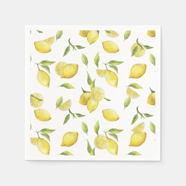 Serviette En Papier Papier FÊTE Citrons & Verdure (Devant)