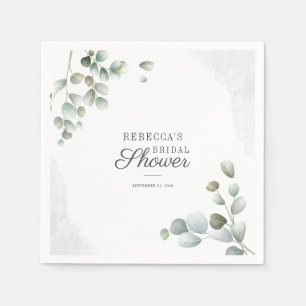 Serviette En Papier Papier Fête de Mariage Feuillage Eucalyptus