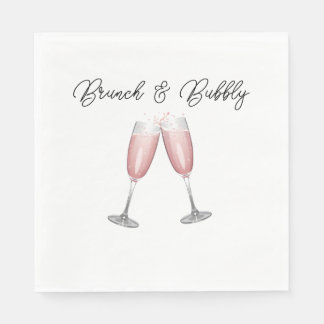 Serviette En Papier Papier Fête des mariées Champagne Rose