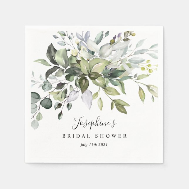 Serviette En Papier Papier Fête des mariées Eucalyptus Napkin (Devant)