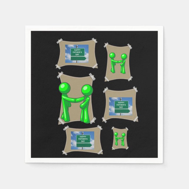 Serviette En Papier Papier fête des pères (Devant)