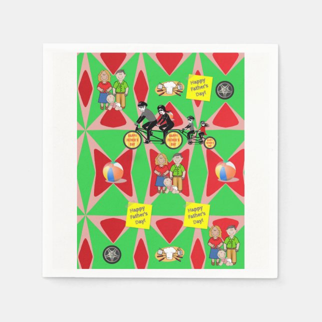 Serviette En Papier Papier fête des pères (Devant)