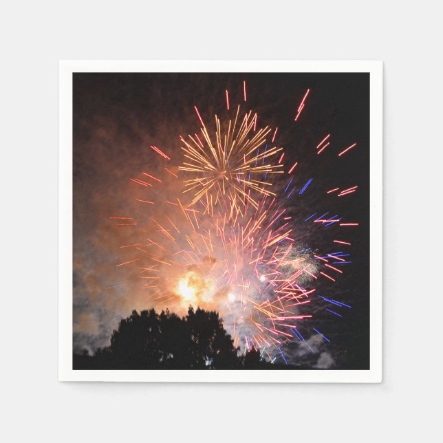 Serviette En Papier Papier Fireworks Napkin (Devant)