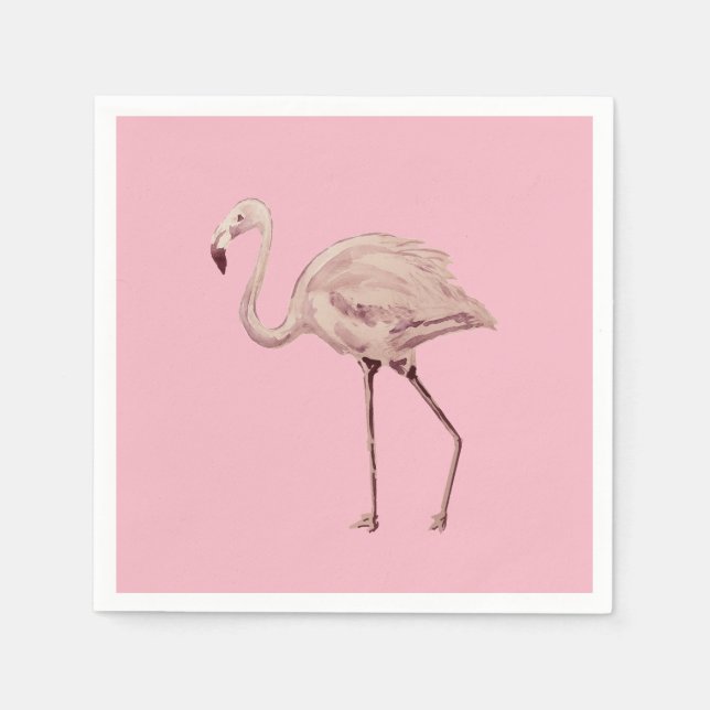 Serviette En Papier Papier Flamant rose rose Napkin (Devant)