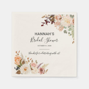 Serviette En Papier Papier Fleur Automne Botanique pour Mariage